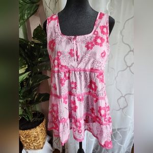 Victoria's Secret Size Large Pink Floral 2 pc Chemise Set